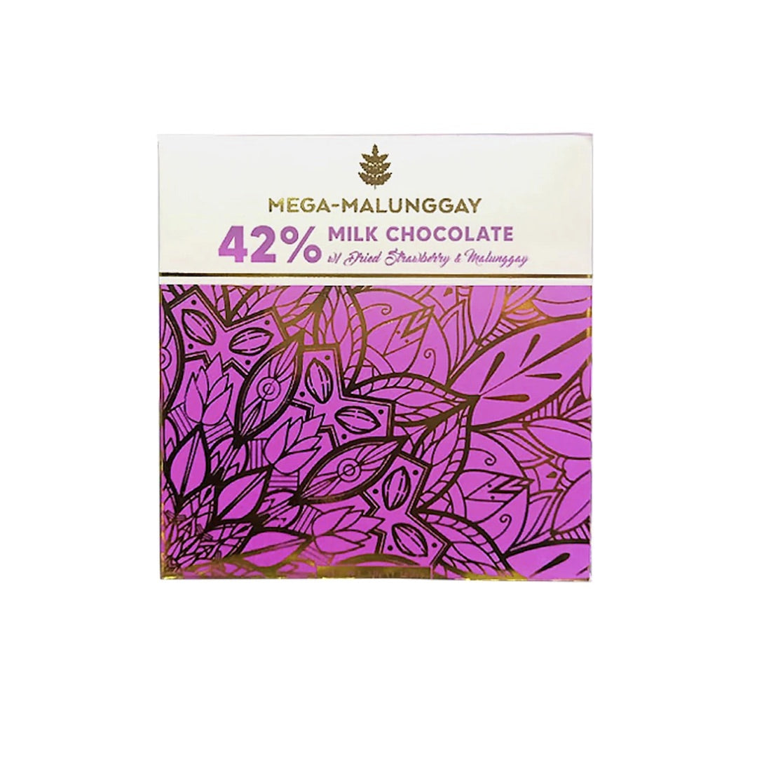 Auro + VPharma 42% Milk Chocolate with Dried Strawberry & Malunggay (50g)