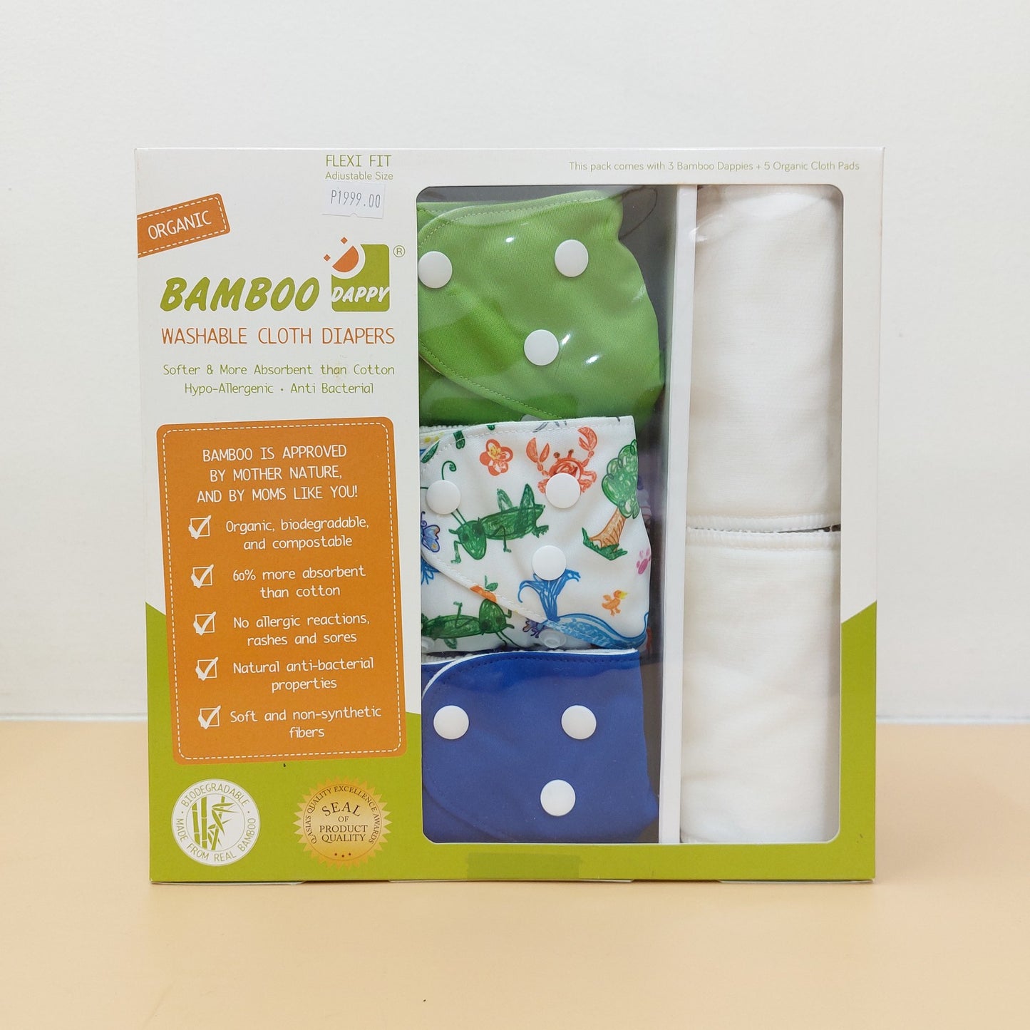 Bamboo Dappy Cloth Diaper Starter Kit