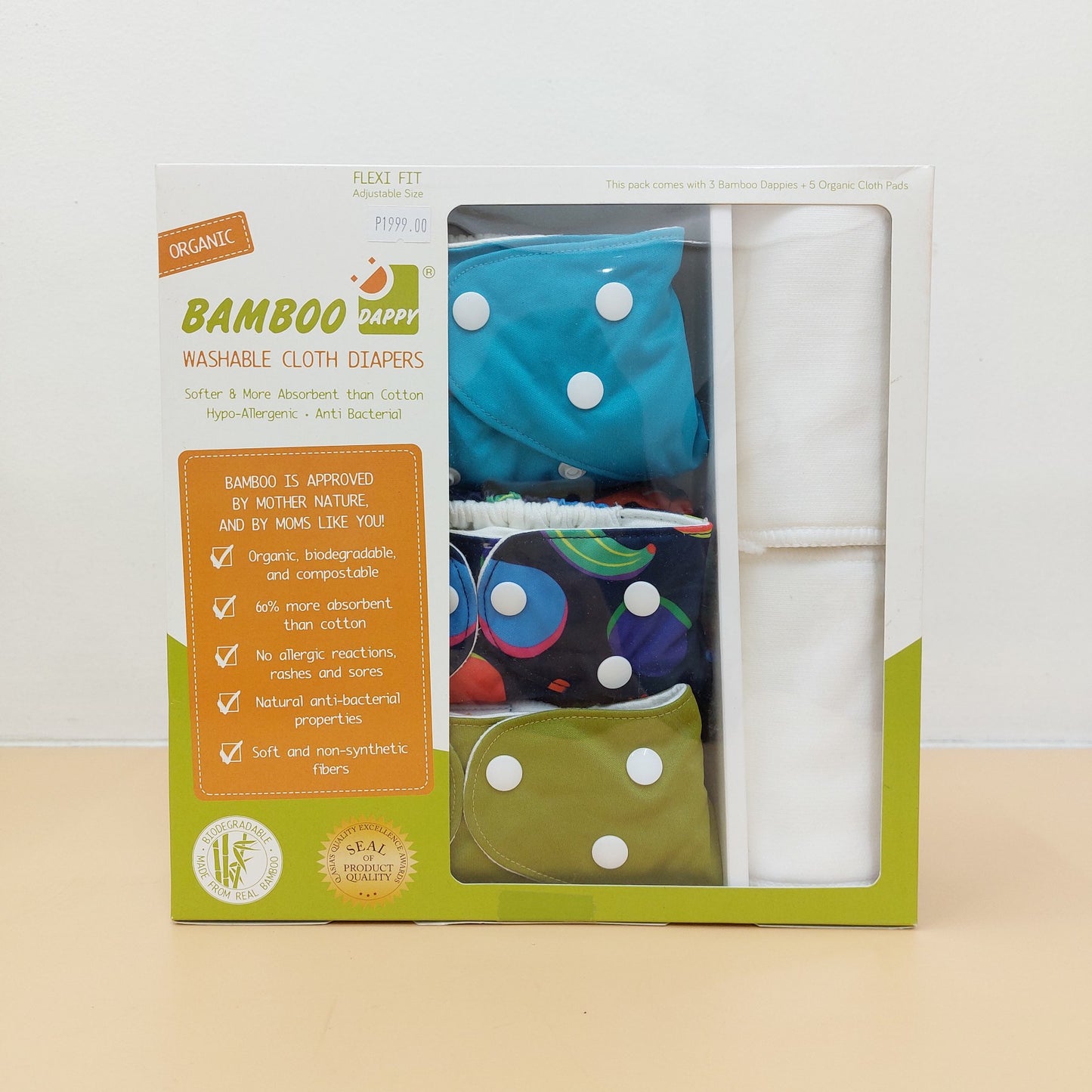 Bamboo Dappy Cloth Diaper Starter Kit