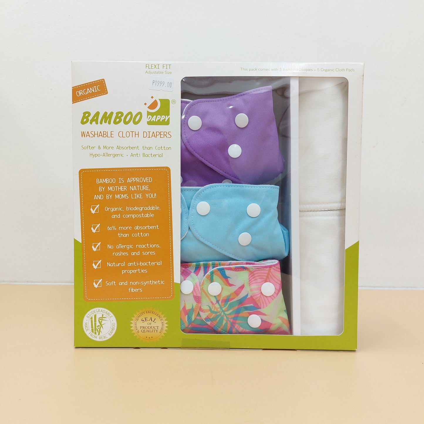 Bamboo Dappy Cloth Diaper Starter Kit