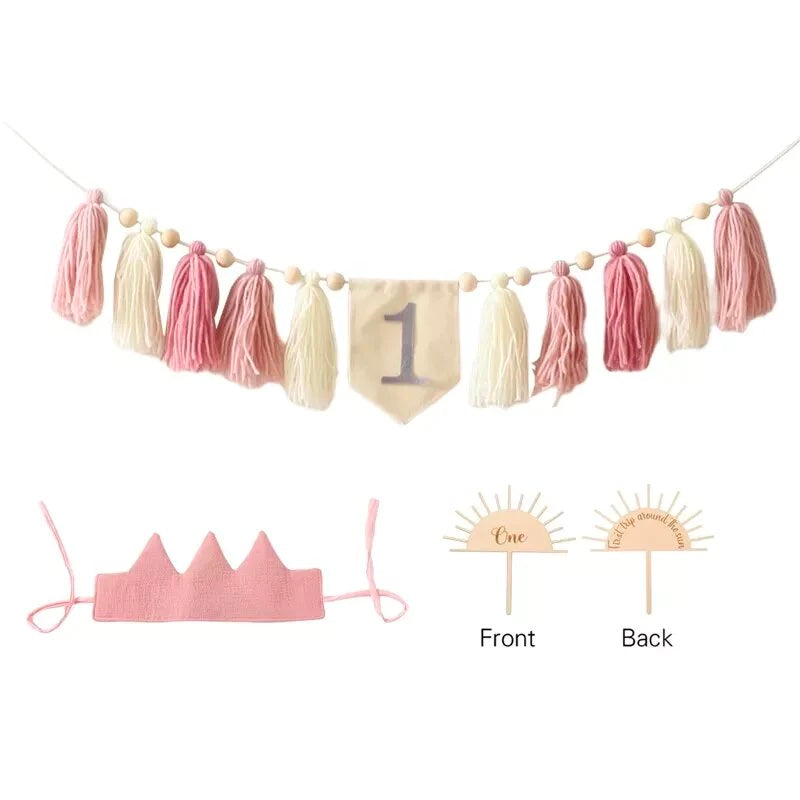 Bababoo Kids Cotton Tassel Baby Birthday Party Decoration