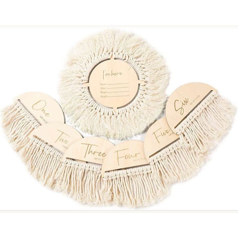 Blooming Wisdom BOHO Wooden Hello World and Monthly Milestone Cards