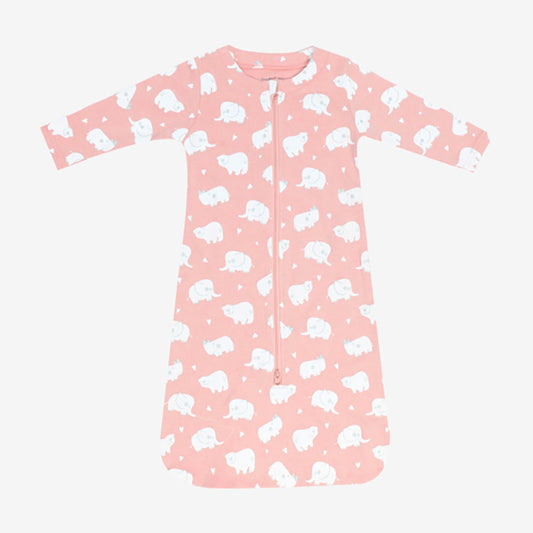 Babysoy Animal Long Sleeve Sleep Sack - Peony