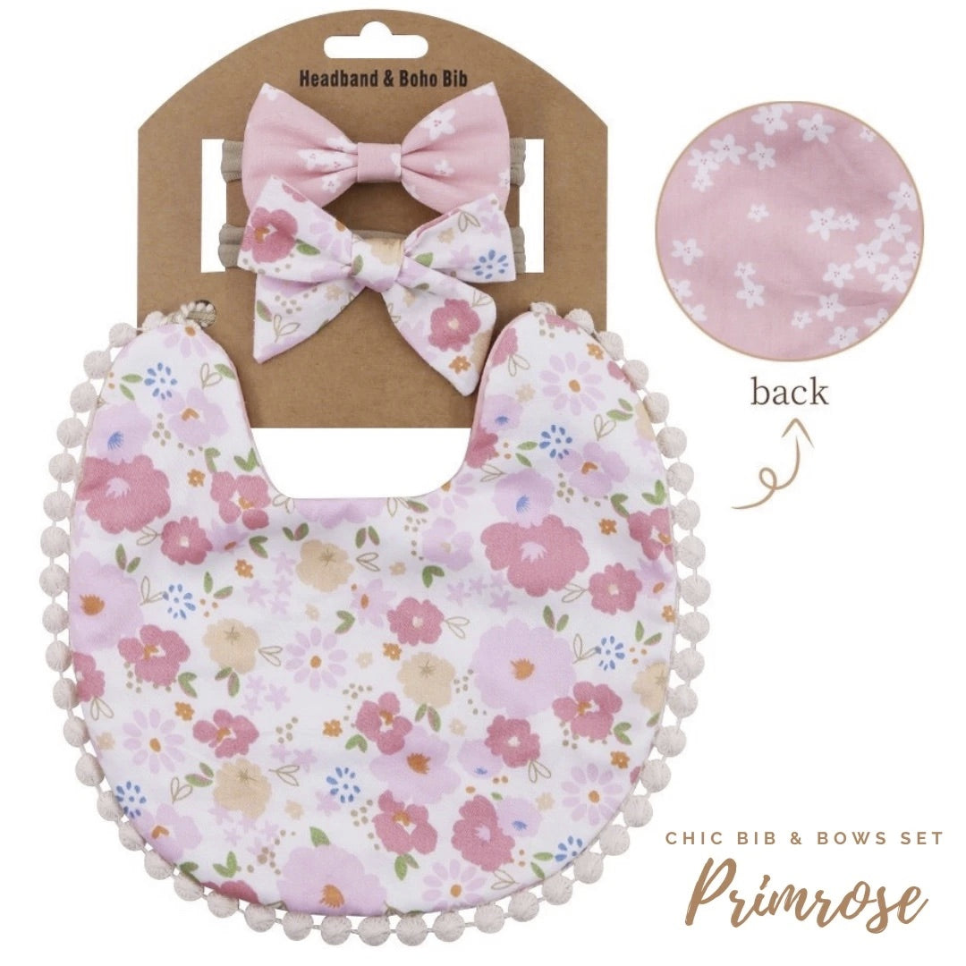 Blooming Wisdom Chic Bib and Bows Set