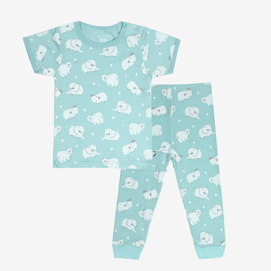 Babysoy Animal Short Sleeve Lounge Set - Harbor