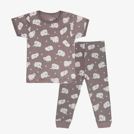 Babysoy Animal Short Sleeve Lounge Set - Thunder