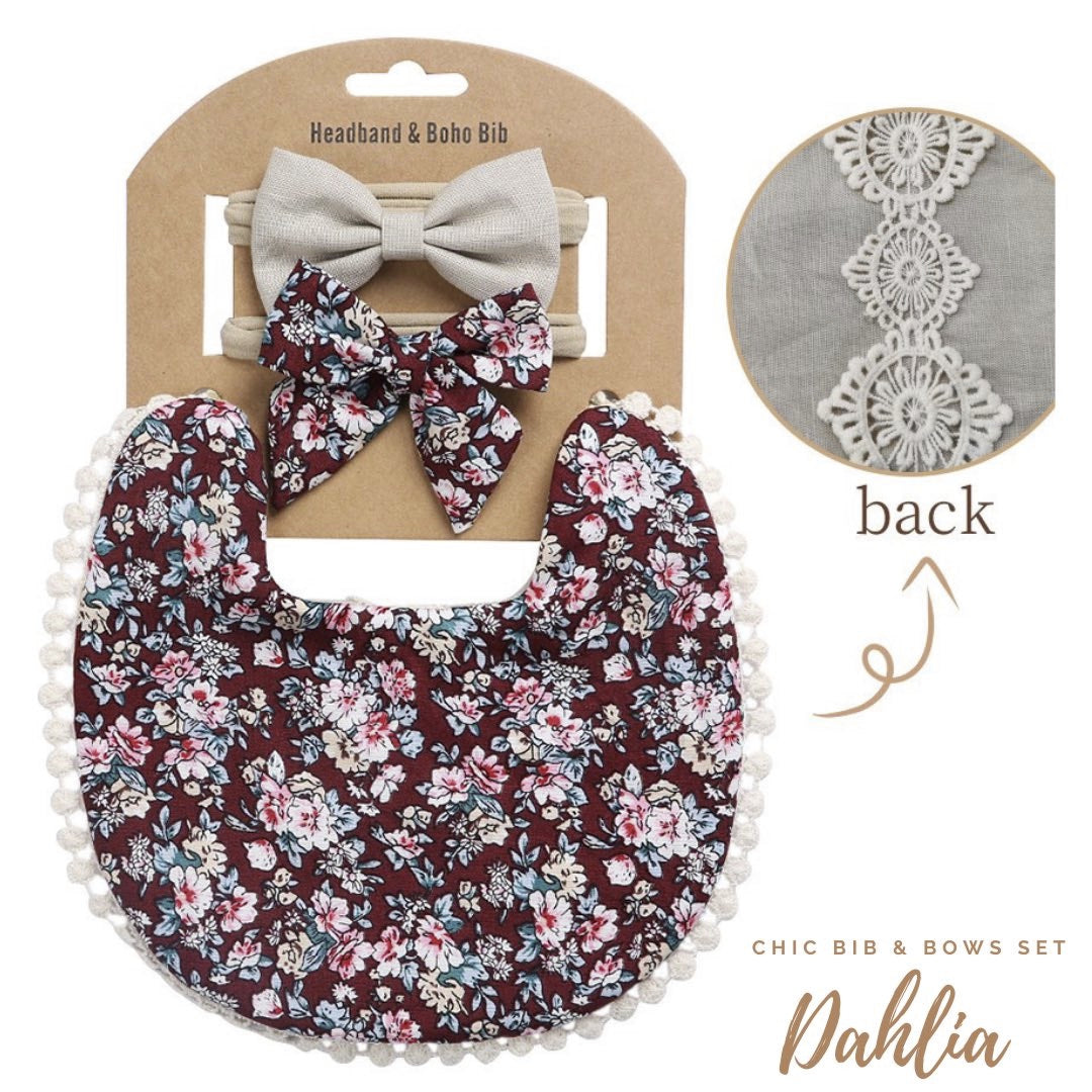 Blooming Wisdom Chic Bib and Bows Set