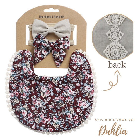 Blooming Wisdom Chic Bib and Bows Set