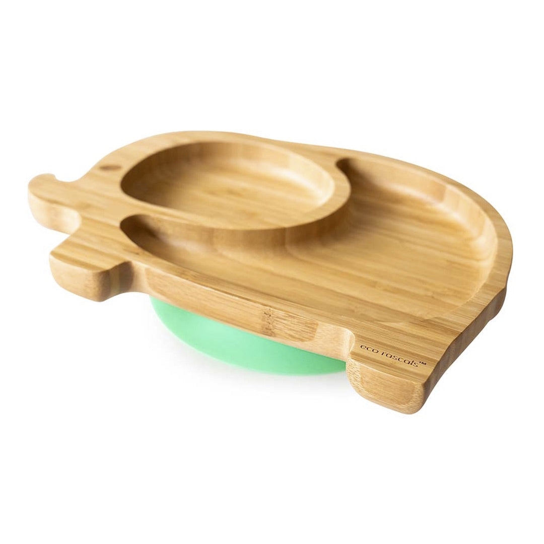 Eco Rascals Bamboo Elephant Plate with Suction Base