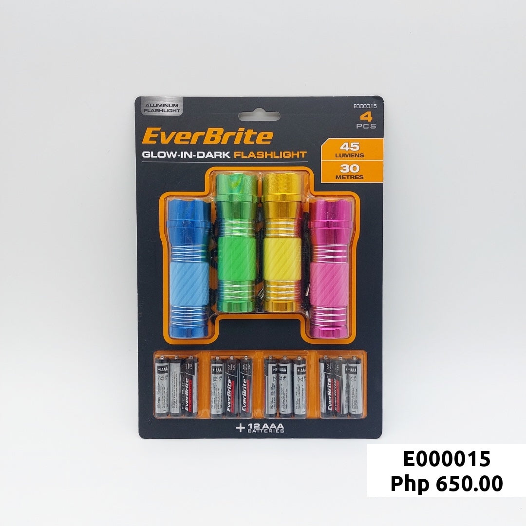 EverBrite 4 Pack 3AAA Glow-in-the-Dark Flashlights