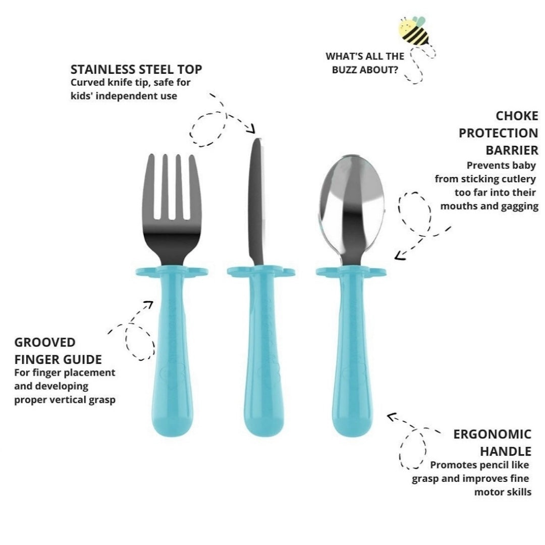 Grabease Stainless Steel Fork, Knife, and Spoon Set