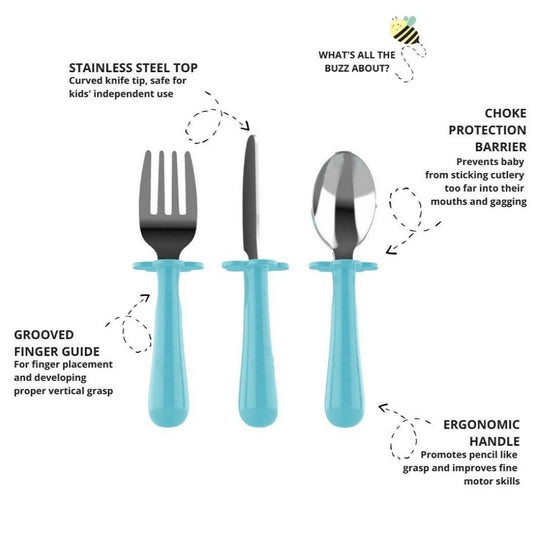 Grabease Stainless Steel Fork, Knife, and Spoon Set
