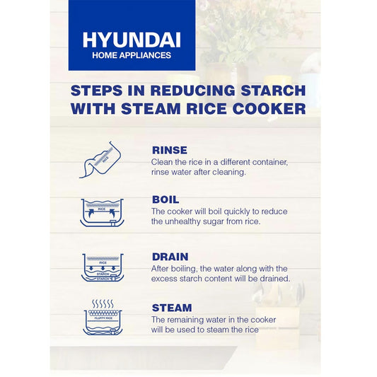 Hyundai Starch Reducer Steam Rice Cooker