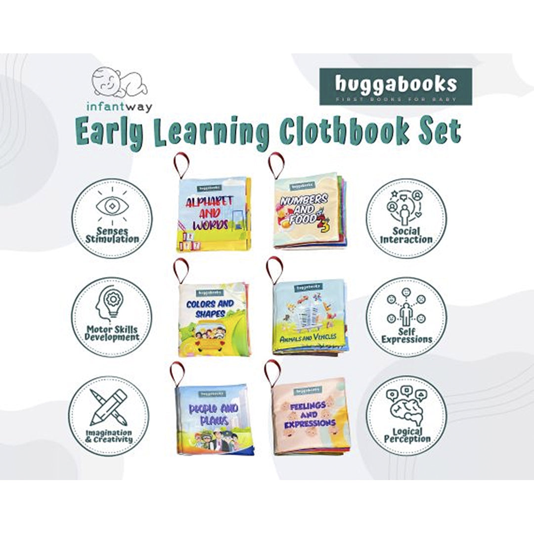 Infantway Huggabooks Early Learning Cloth Book Set
