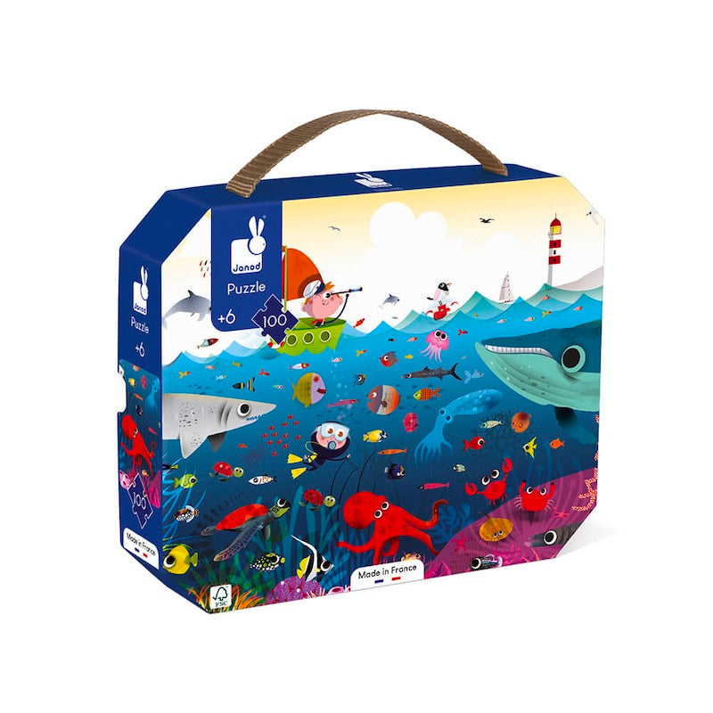 Janod Underwater World Suitcase Puzzle (100 pieces)