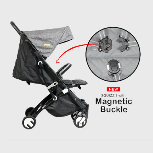Looping Squizz 3 Compact Stroller (Grey Canopy-Black Frame)