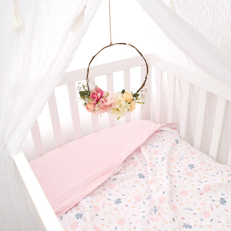 Living Textiles Organic Muslin 2Pk Cot Fitted Sheets
