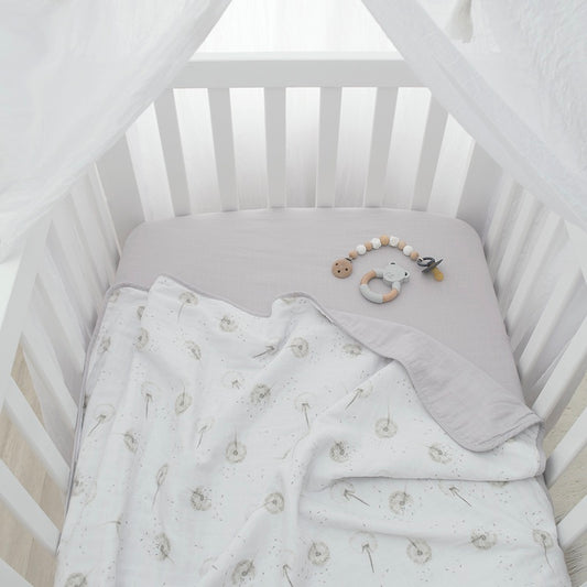 Living Textiles Organic Muslin 2Pk Cot Fitted Sheets