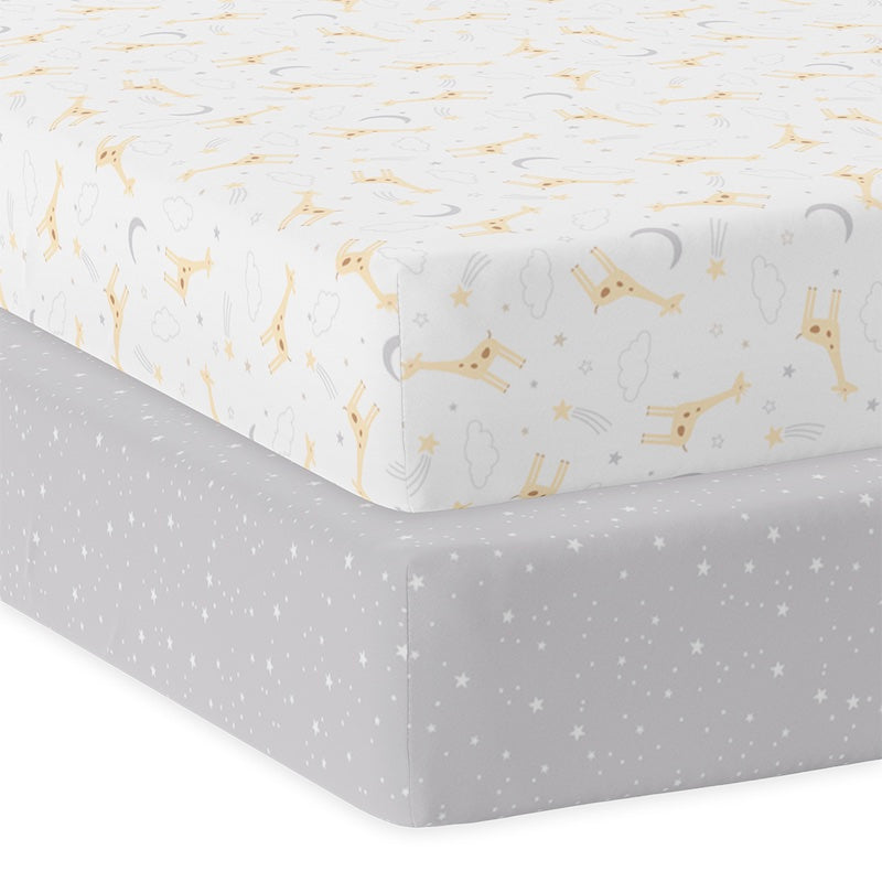 Living Textiles 2Pk Jersey Cot Fitted Sheets