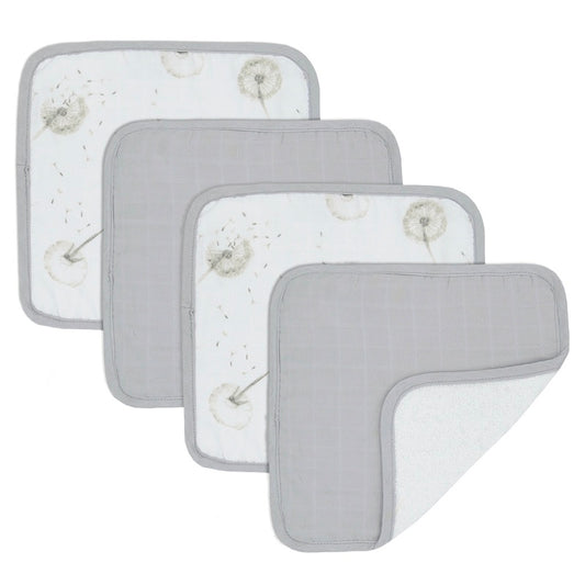 Living Textiles 4-Pack Organic Muslin Wash Cloths