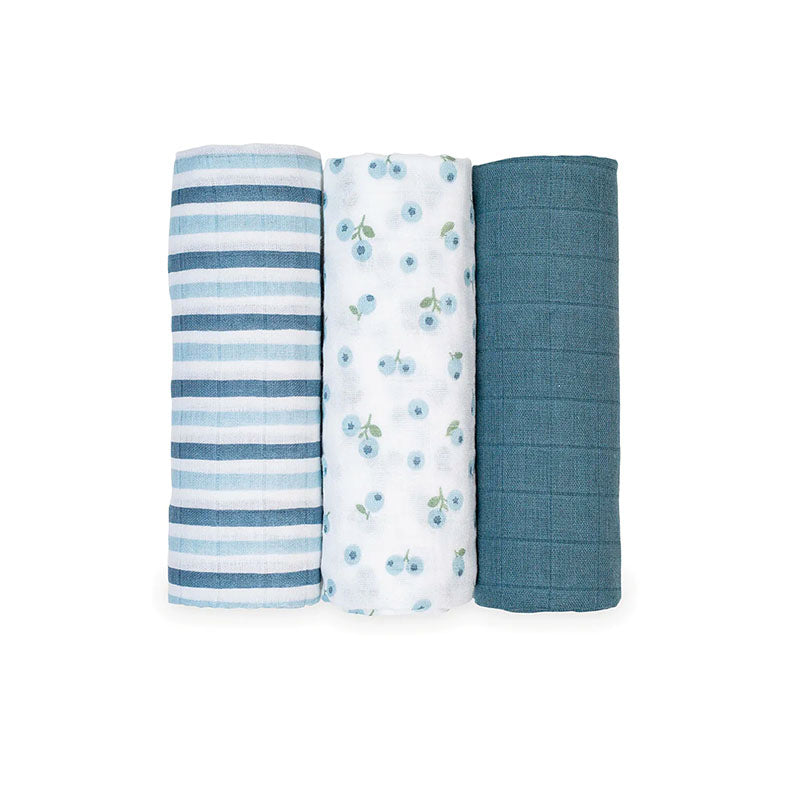 Lulujo Baby Mini Muslin Receiving Blanket (Set of 3)