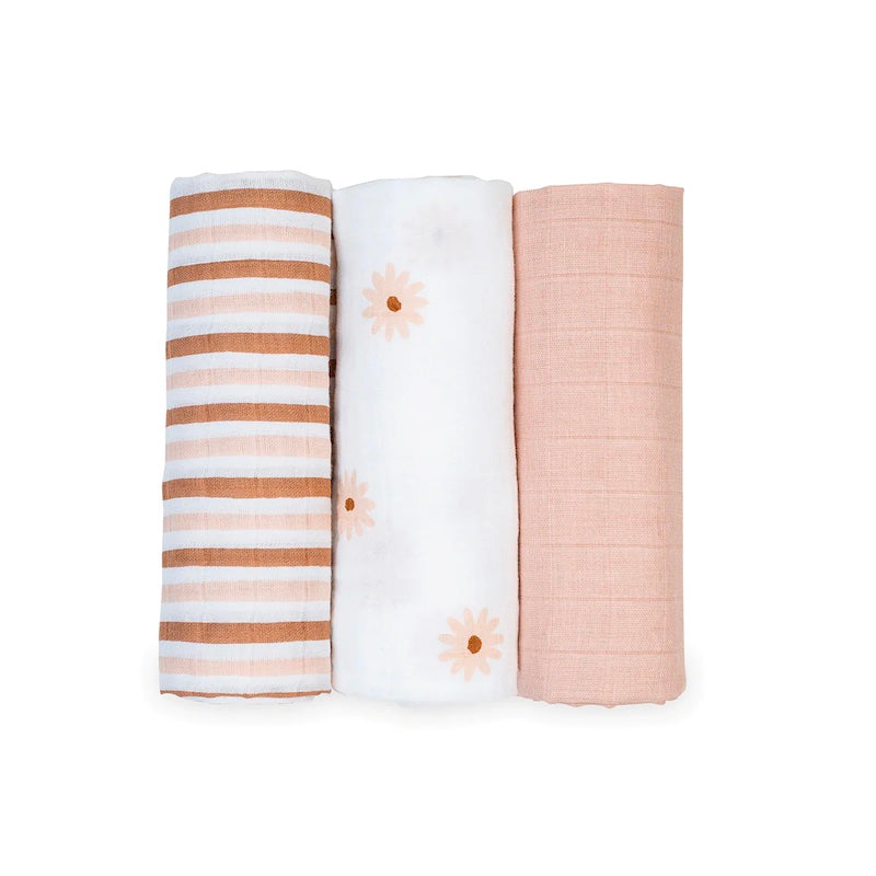 Lulujo Baby Mini Muslin Receiving Blanket (Set of 3)