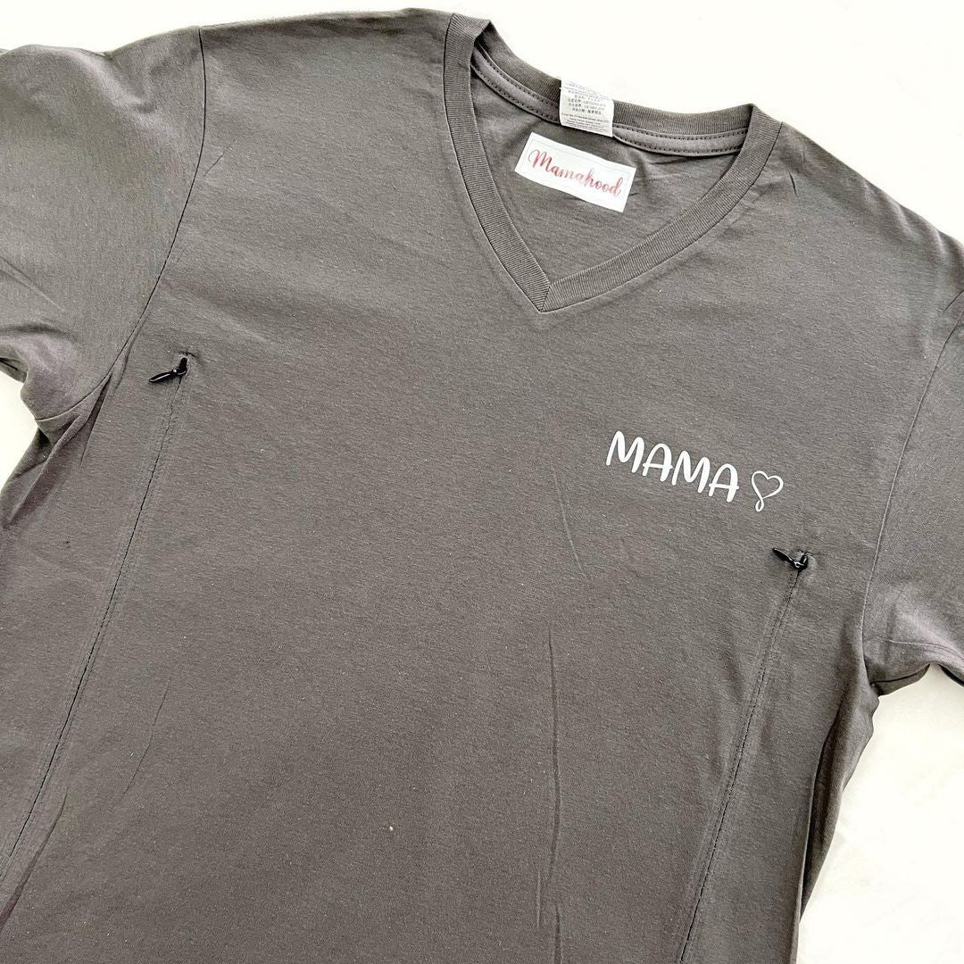Mamahood Nursing Tee - Mama (Charcoal Grey)