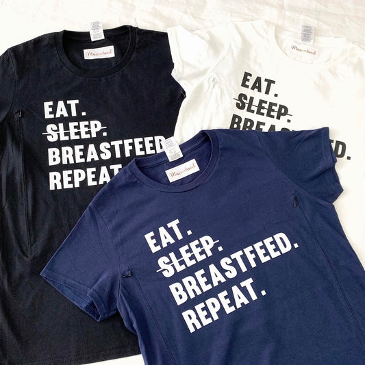 Mamahood Nursing Tee - Eat Sleep Breastfeed Repeat