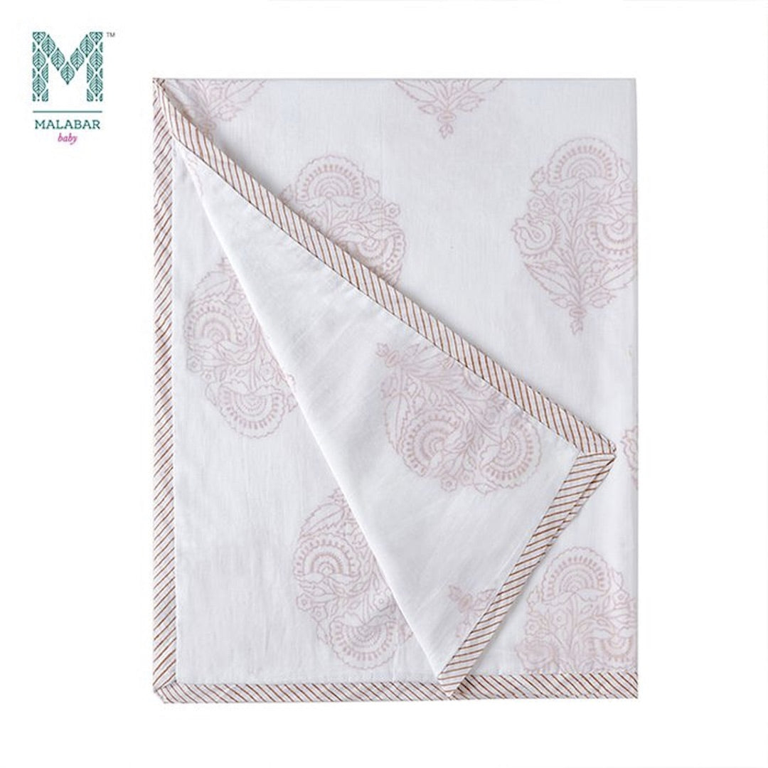 Malabar Baby Block-Printed Dohar Stroller Blanket