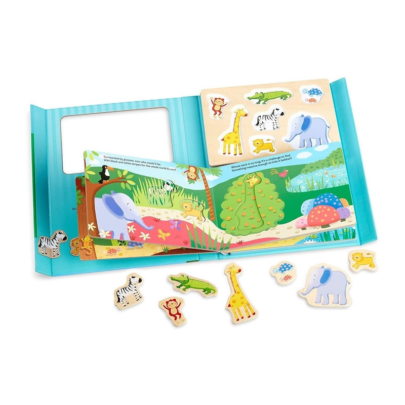 Melissa and Doug Book & Puzzle Play Set: In the Jungle