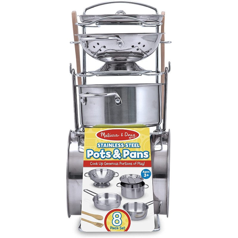 Melissa and Doug Let's Play House! Stainless Steel Pots & Pans Play Set