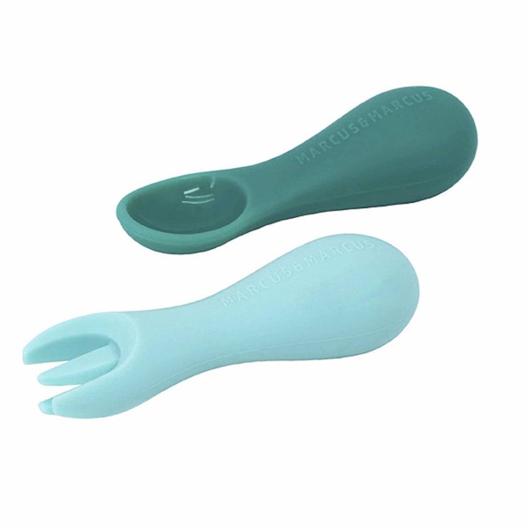 Marcus & Marcus Silicone Palm Grasp Spoon and Fork Set