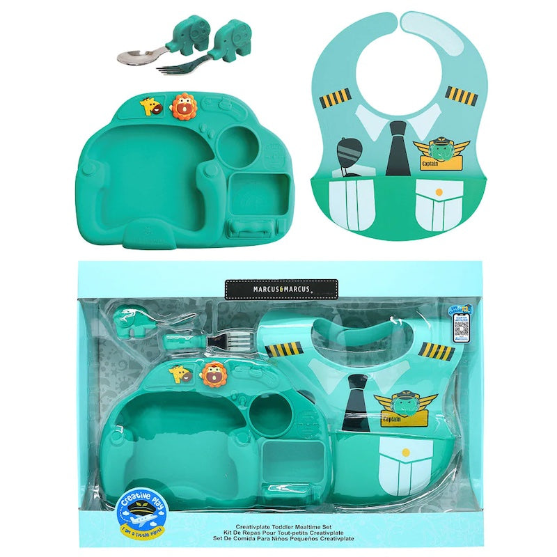 Marcus & Marcus Creativplate Toddler Mealtime Set - Little Pilot