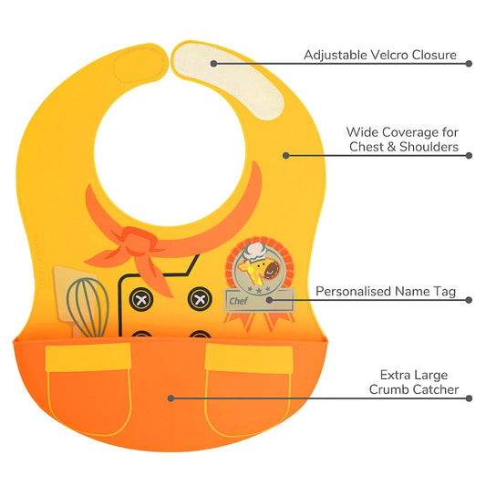 Marcus & Marcus Wide Coverage Silicone Bib – Little Chef