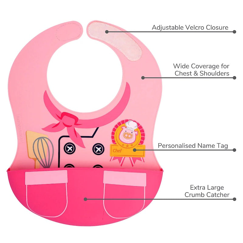 Marcus & Marcus Wide Coverage Silicone Bib – Little Chef