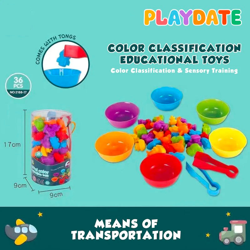 Playdate Color Classification Toys: Cups and Tongs