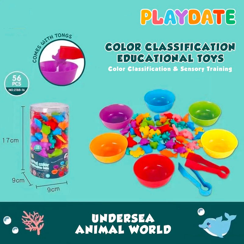 Playdate Color Classification Toys: Cups and Tongs