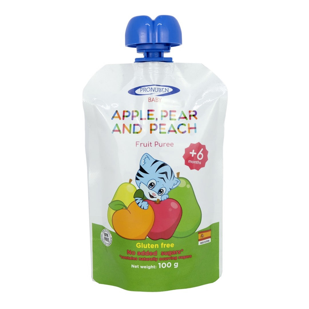 Pronuben Baby Apple, Pear, and Peach Fruit Puree (100g)