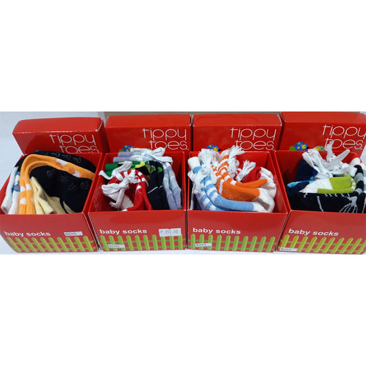 Tippy Toes Box of 6 Baby Socks