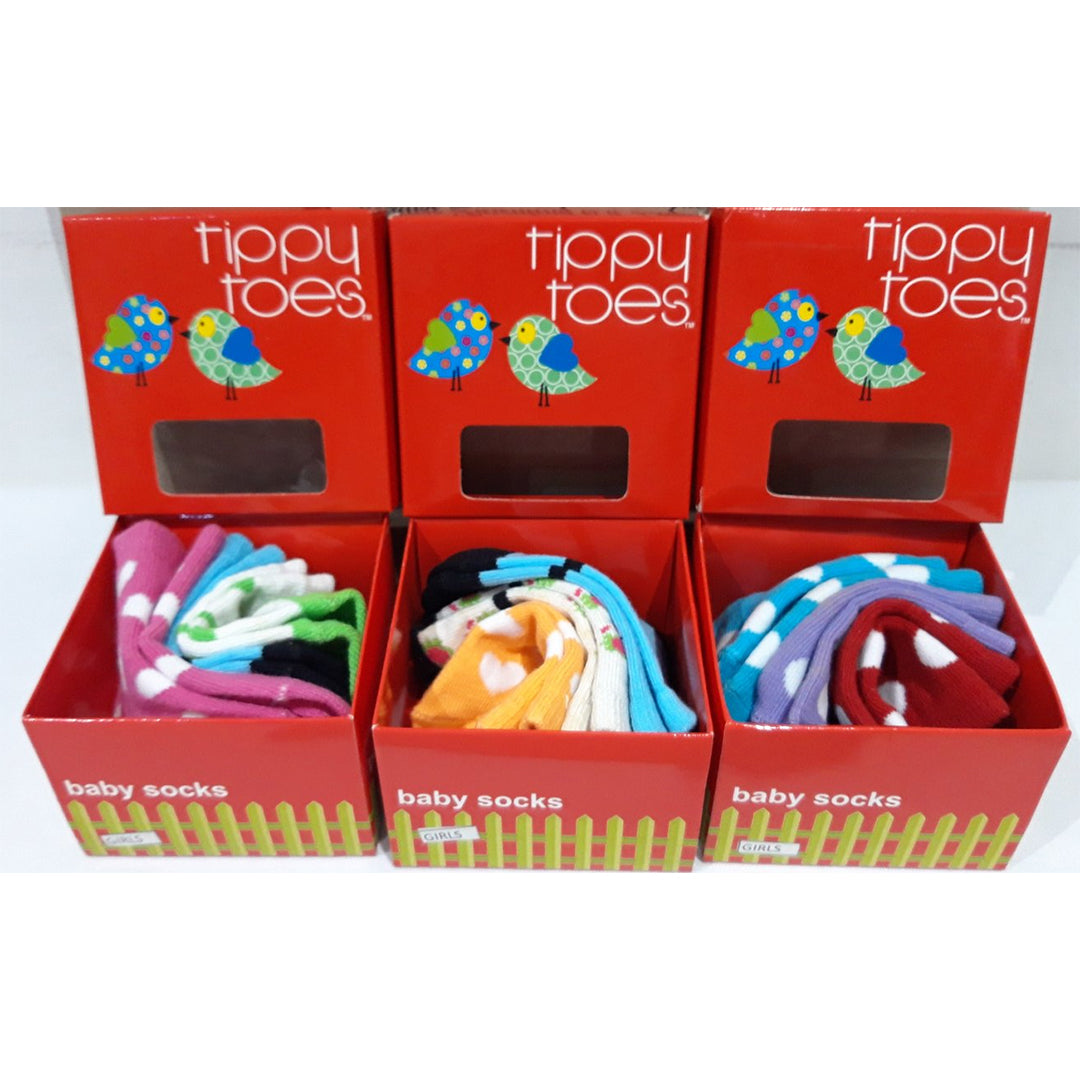 Tippy Toes Box of 6 Baby Socks