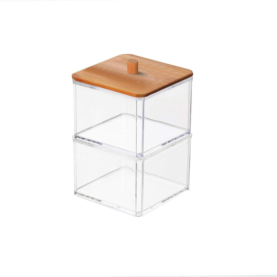 Urban Finds Double Square Storage Box with Wood Cover(TL-2019-W-2)