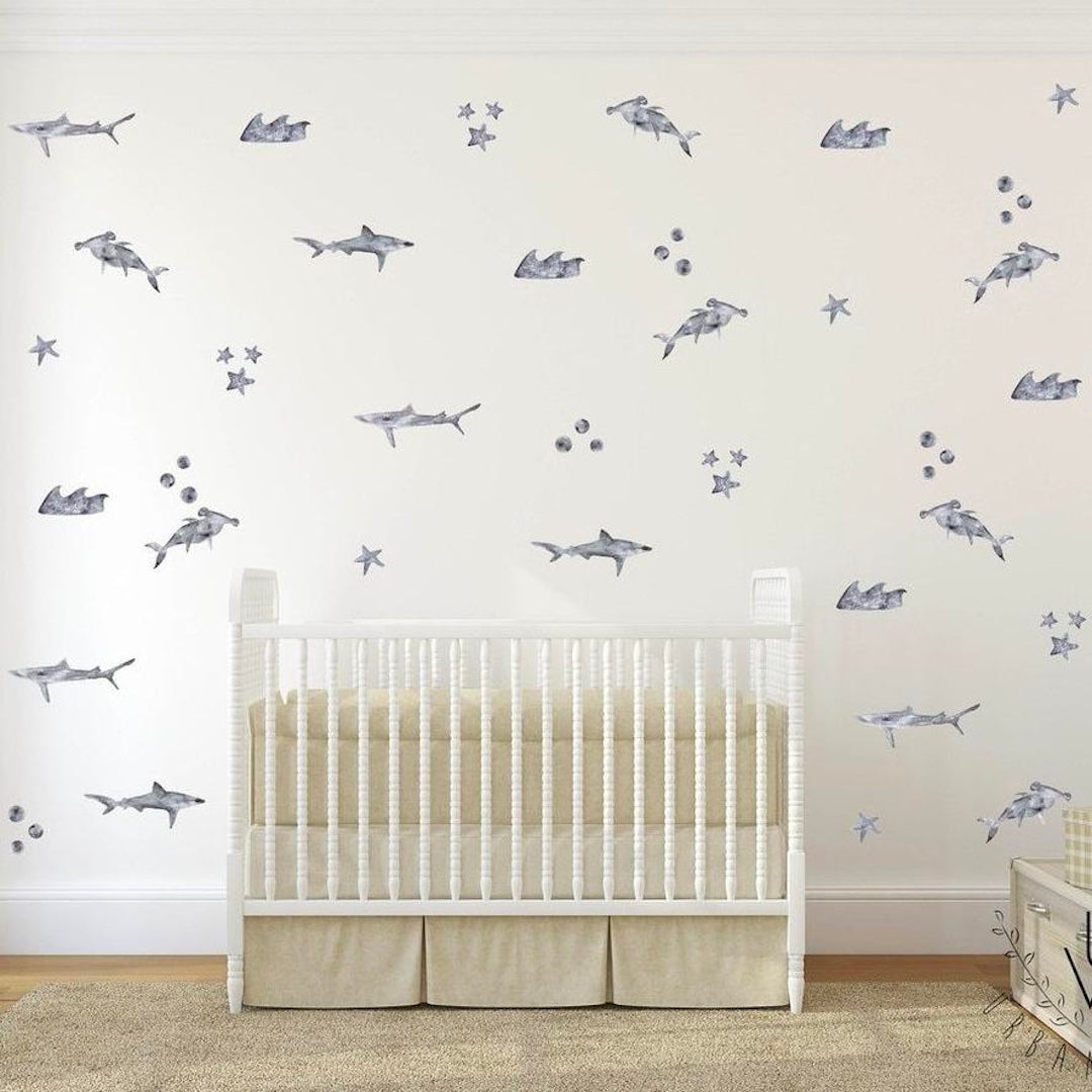 Urban Walls Little Sharks (Grey) Decal