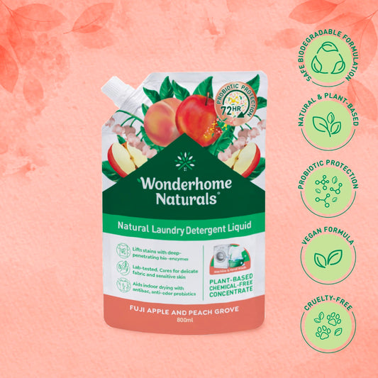 Wonderhome Natural Liquid Laundry Detergent (800ml Eco Pouch)