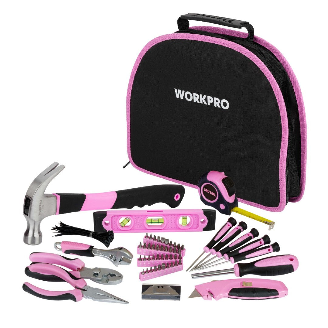 WORKPRO LADY 103-Piece Home Repair Pink Tool Kit