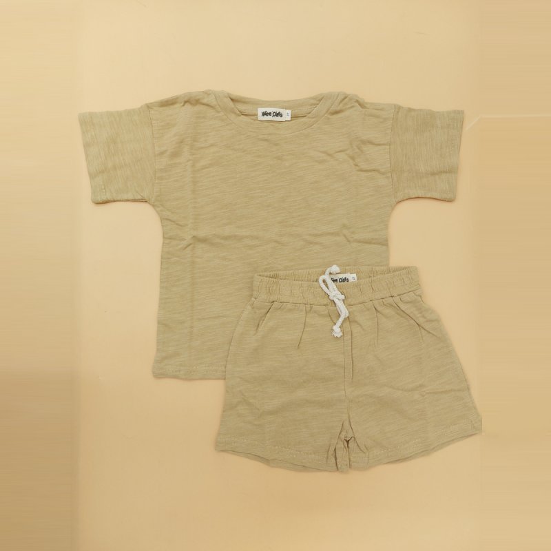 Wee Oats Graham Organic Cotton Baby Shorts and Shirt Summer Set