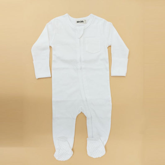 Wee Oats Starlight Organic Cotton Baby Footed Sleepsuit with Foldable Mittens