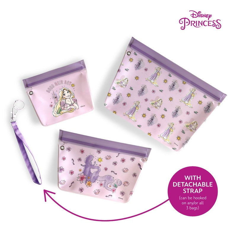 Zippies Lab Disney Princess Dream It 3pc Standup Pouch Set with Detachable Strap
