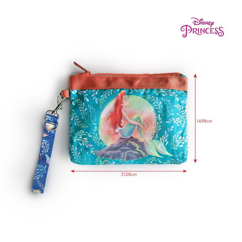 Zippies Lab Disney Little Mermaid Ariel Pearlescent Nylon 3-pc Wristlet