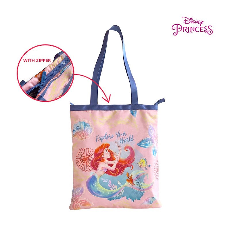 Zippies Lab Disney Little Mermaid Ariel Pearlescent Nylon Zipper Tote