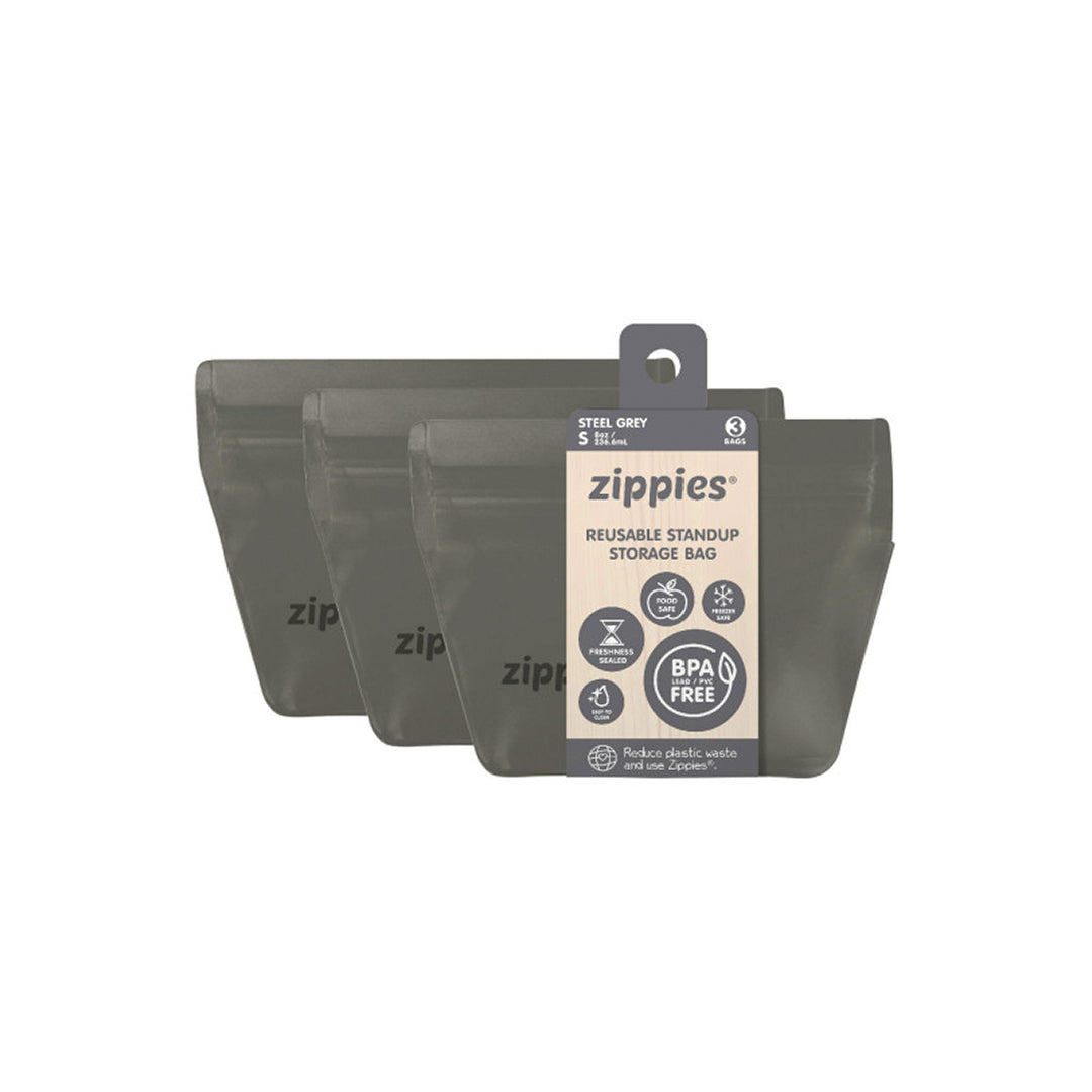 Zippies Steel Grey Reusable Bags